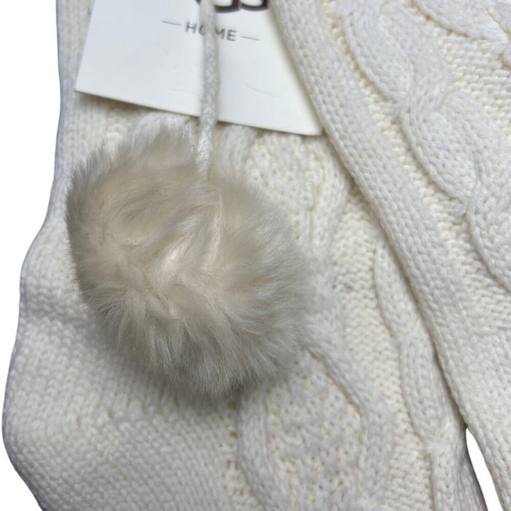 NWT Ugg Home Cable Knit Christmas Stockings Set of 2 Cream White Holiday Decor - Picture 2 of 7
